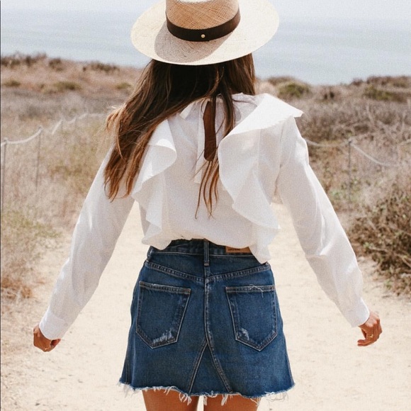 Sincerely Jules Colette Ruffle Poplin Top S - Picture 3 of 8